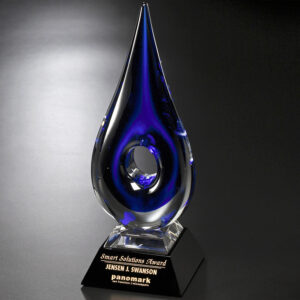 Blue Teardrop Award, Art Glass