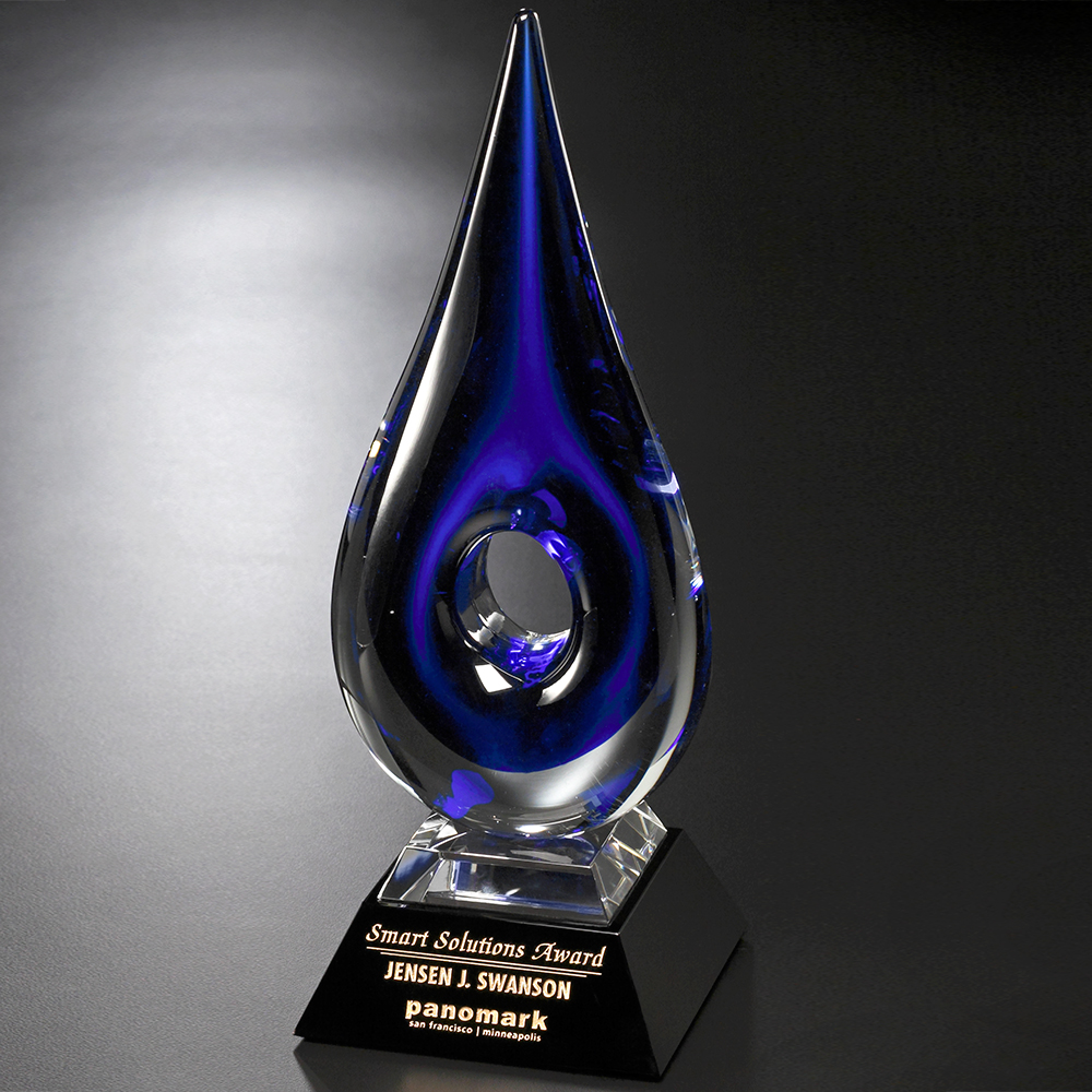 Blue Teardrop Award, Art Glass