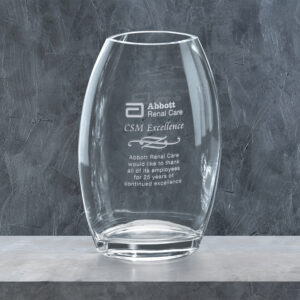 Clear Oval Vase, Optic