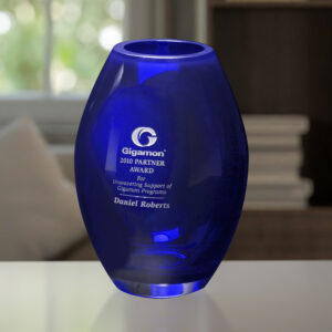Cobalt Barrel Vase, Blue Optic