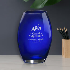 Cobalt Oval Vase, Blue Optic