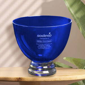 Cobalt Pedestal Bowl, Blue Optic