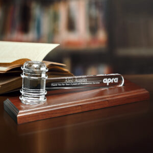 Crystal Gavel on Royal Finish Base, Optic