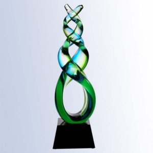 Green Double Helix, Art Glass