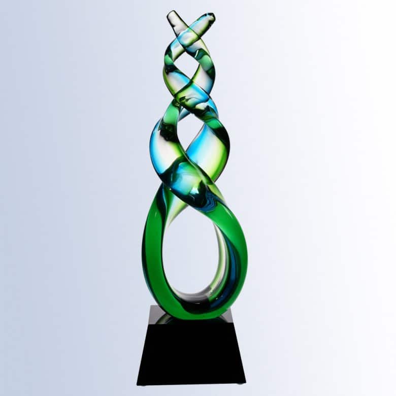 Green Double Helix, Art Glass