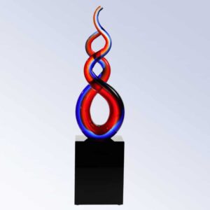 Patriotic Double Helix, Art Glass