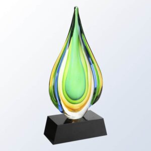 Rainforest with Black Base, Art Glass