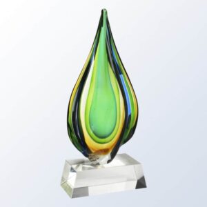 Rainforest with Crystal Base, Art Glass