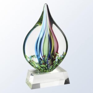 Coral with Crystal Base, Art Glass