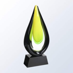 Goldfinch with Black Base, Art Glass