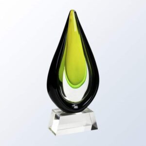 Goldfinch with Clear Base, Art Glass