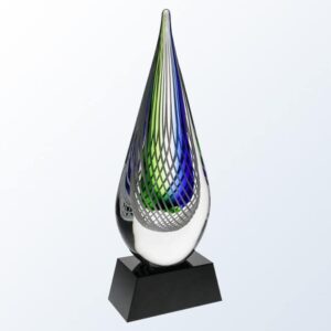 Blue Swirl with Black Base, Art Glass