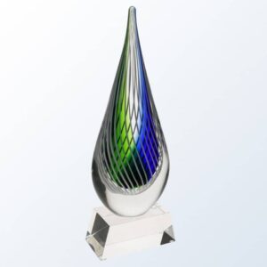 Blue Swirl with Clear Base, Art Glass