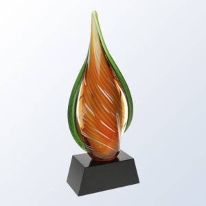 Orange Creamsicle with Black Base, Art Glass