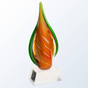 Orange Creamsicle with Clear Base, Art Glass