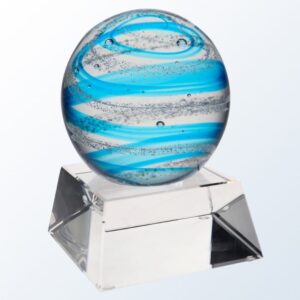 Blue Snow Globe with Clear Base, Art Glass