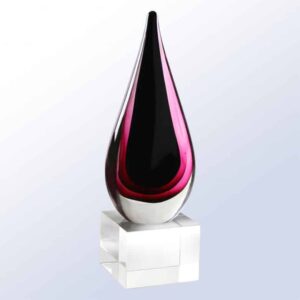 Burgundy Teardrop Award, Art Glass