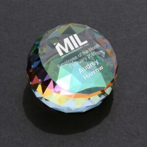 Gem Cut Colorized Paperweight, Optic
