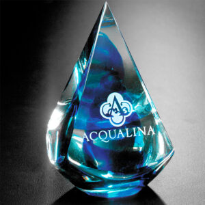 Blue Quatro Pyramid, Art Glass