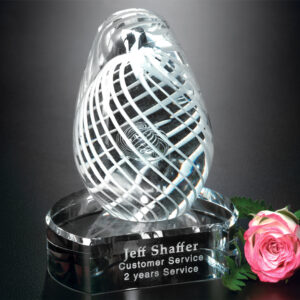 White Swirl on Clear Base, Art Glass